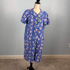 Elegant Emily Flip Flop House Dress Muumuu Lounger Grandmacore Size L